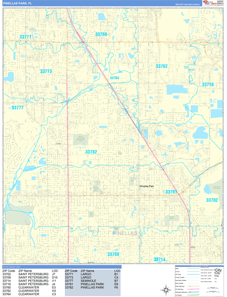 Pinellas Park City Map Book Basic Style